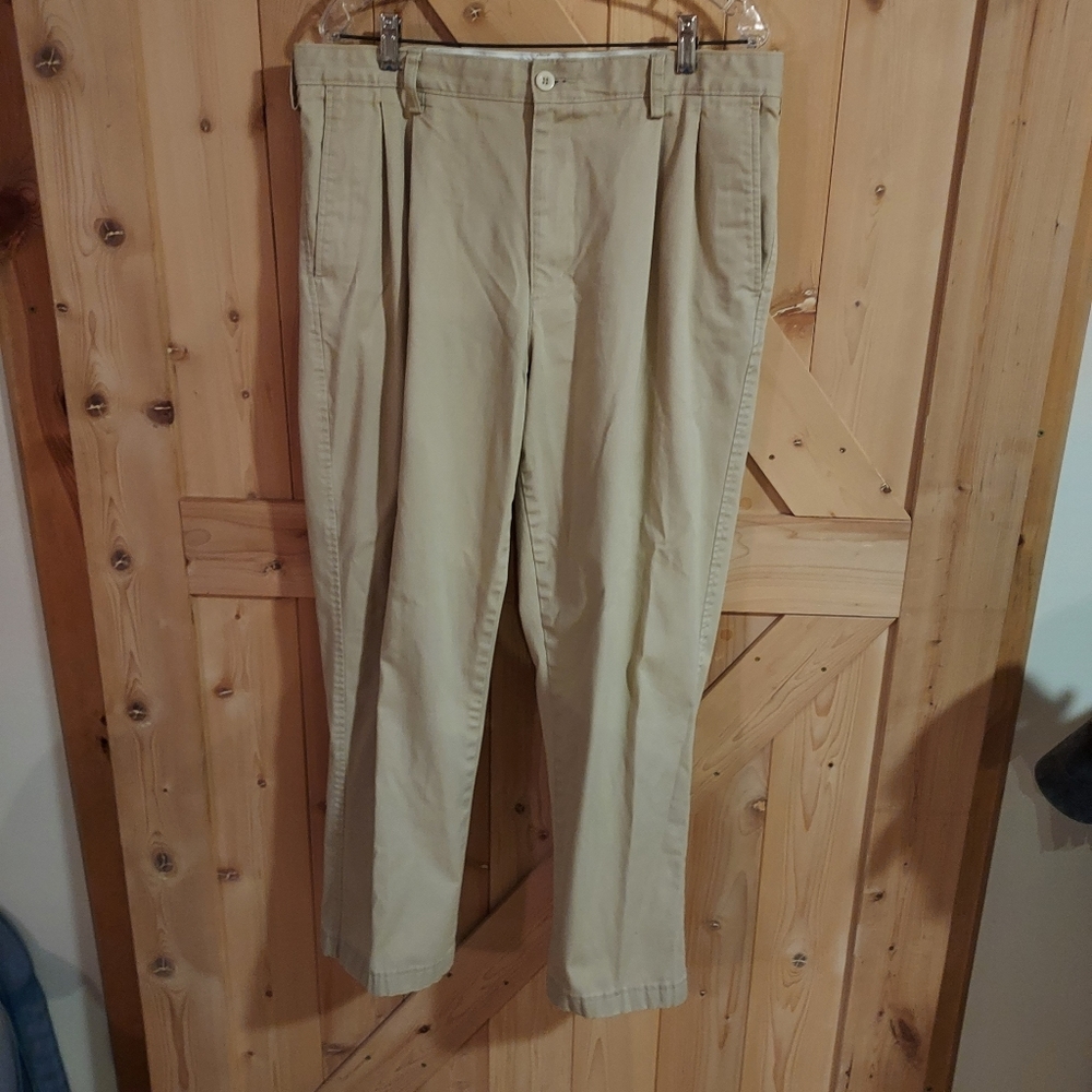 Lands' End Pants Men Size 38 Beige Traditional Fit - Coupe Classique.